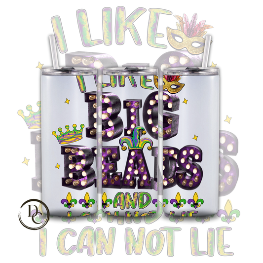 I Like Big Beads And I can Not Lie Mardi Gras 20 oz Custom Sublimation Tumbler Stainless Steel 8