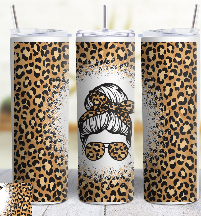 Messy Bun, Mom Life, MOTHER'S DAY 20 oz Custom Sublimation Tumbler Stainless Steel