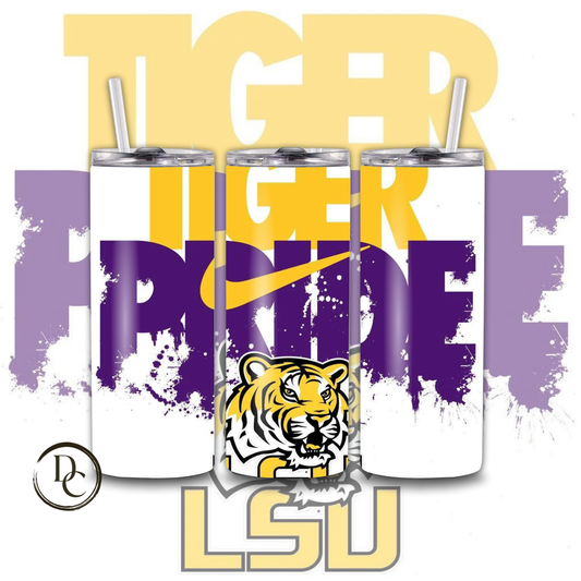 LSU Football 20 oz Custom Sublimation Tumbler Stainless Steel # 1