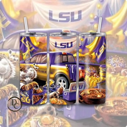 LSU Football 20 oz Custom Sublimation Tumbler Stainless Steel # 12