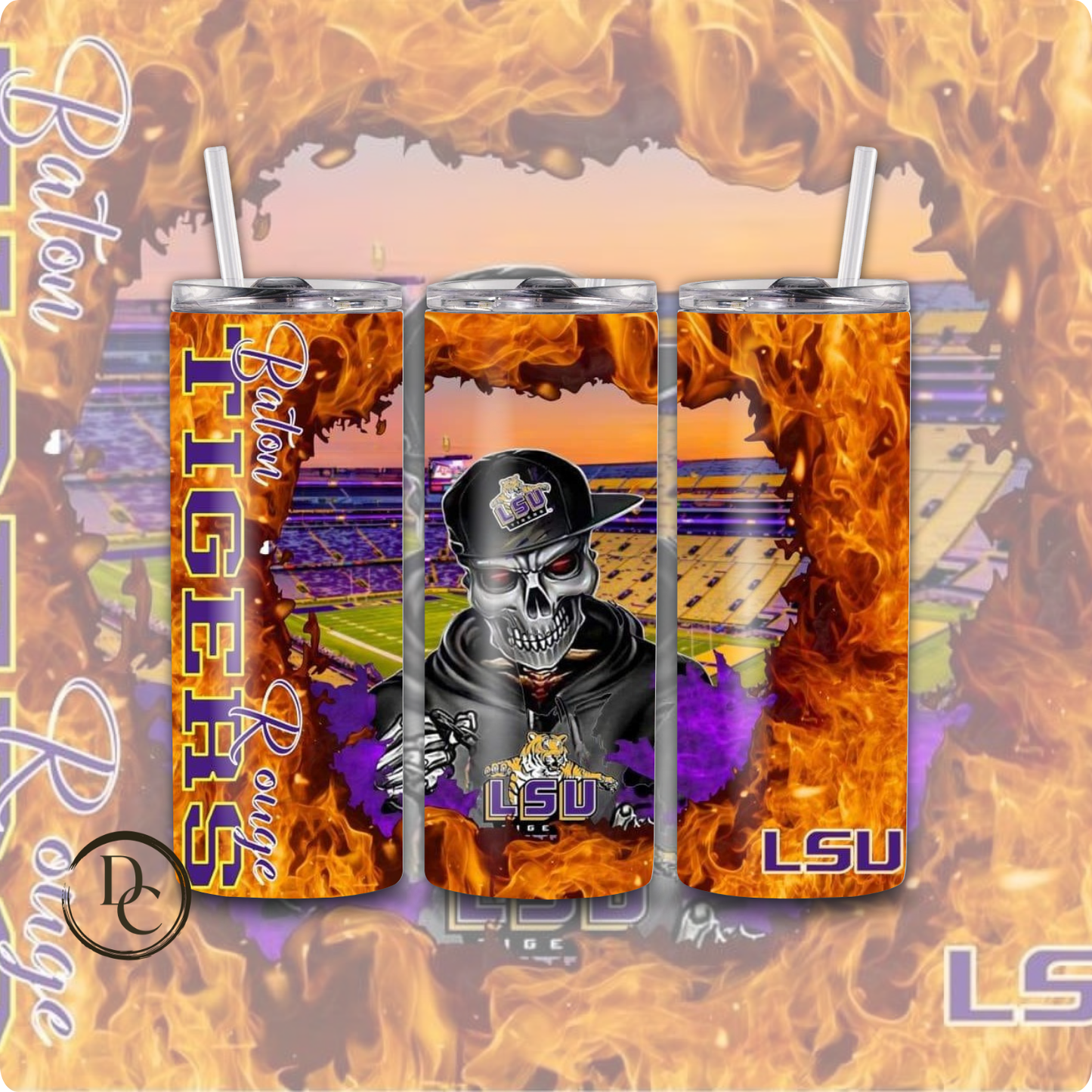 LSU Football 20 oz Custom Sublimation Tumbler Stainless Steel # 10
