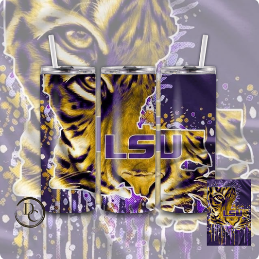 LSU Football 20 oz Custom Sublimation Tumbler Stainless Steel # 16