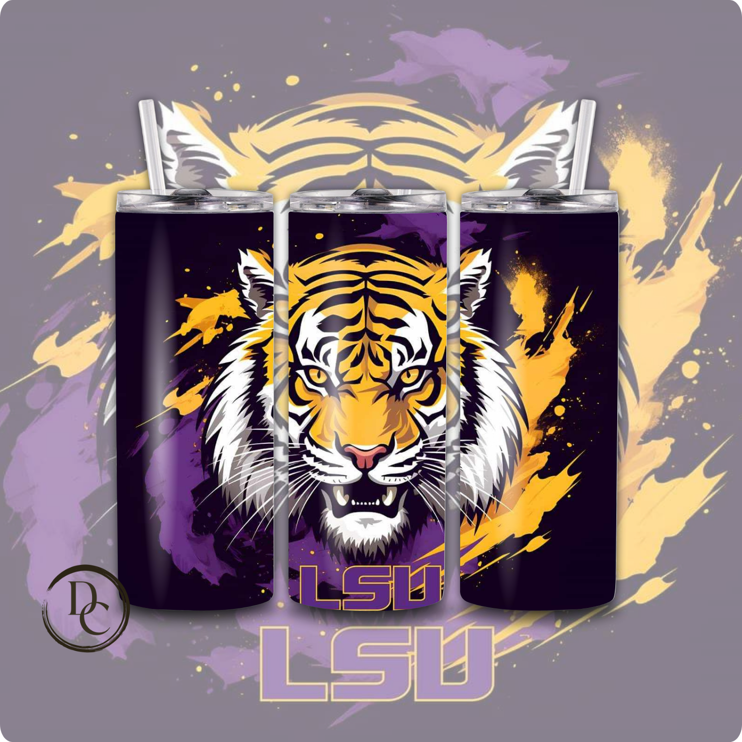 LSU Football 20 oz Custom Sublimation Tumbler Stainless Steel # 16