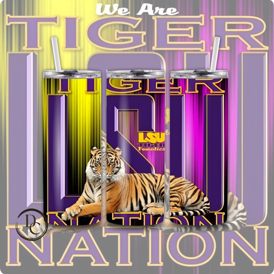 LSU Football 20 oz Custom Sublimation Tumbler Stainless Steel # 21