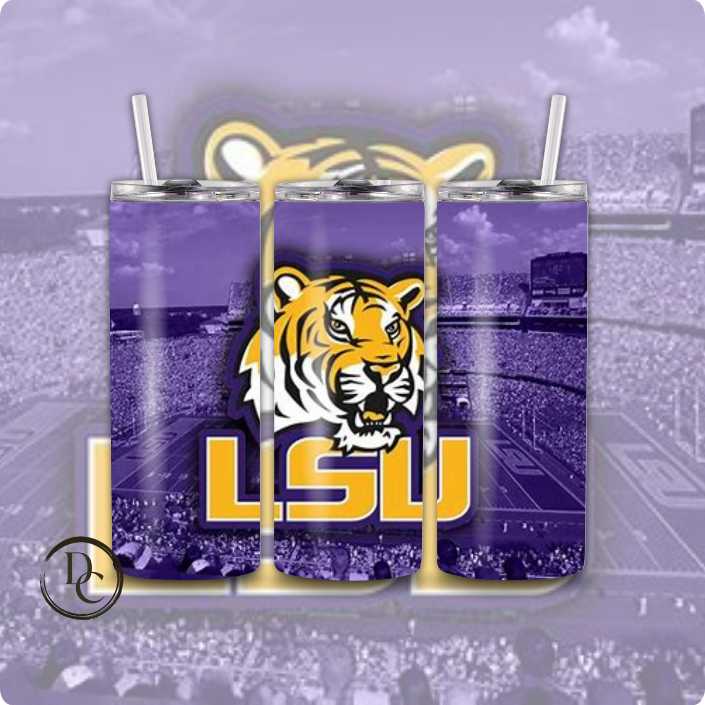 LSU Football 20 oz Custom Sublimation Tumbler Stainless Steel # 16
