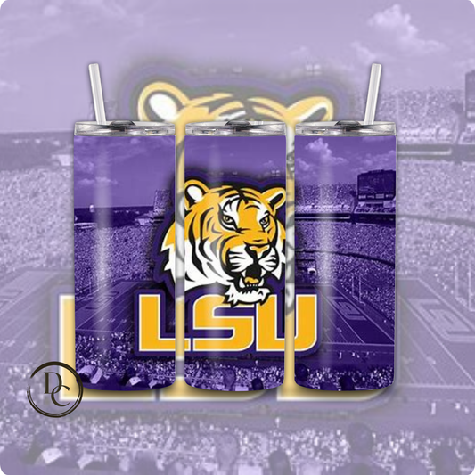 LSU Football 20 oz Custom Sublimation Tumbler Stainless Steel # 23