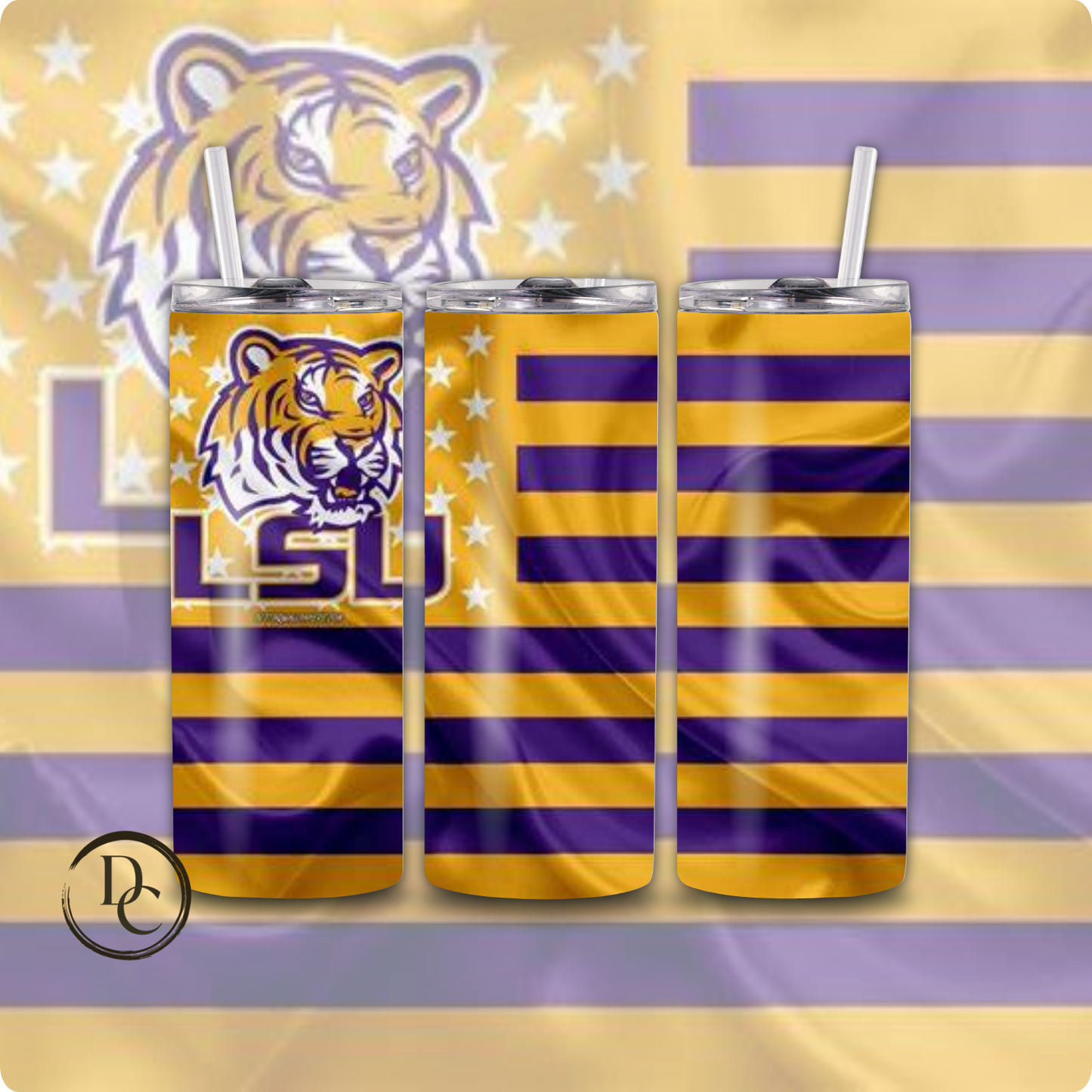 LSU Football 20 oz Custom Sublimation Tumbler Stainless Steel # 16