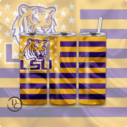 LSU Football 20 oz Custom Sublimation Tumbler Stainless Steel # 24