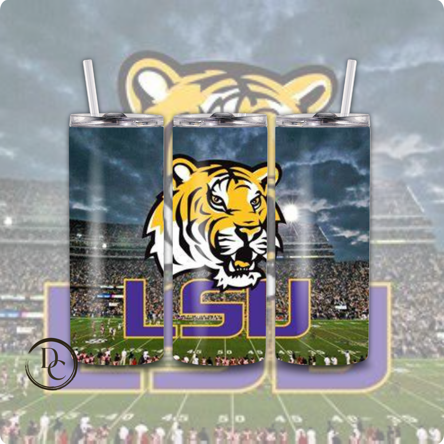 LSU Football 20 oz Custom Sublimation Tumbler Stainless Steel # 16