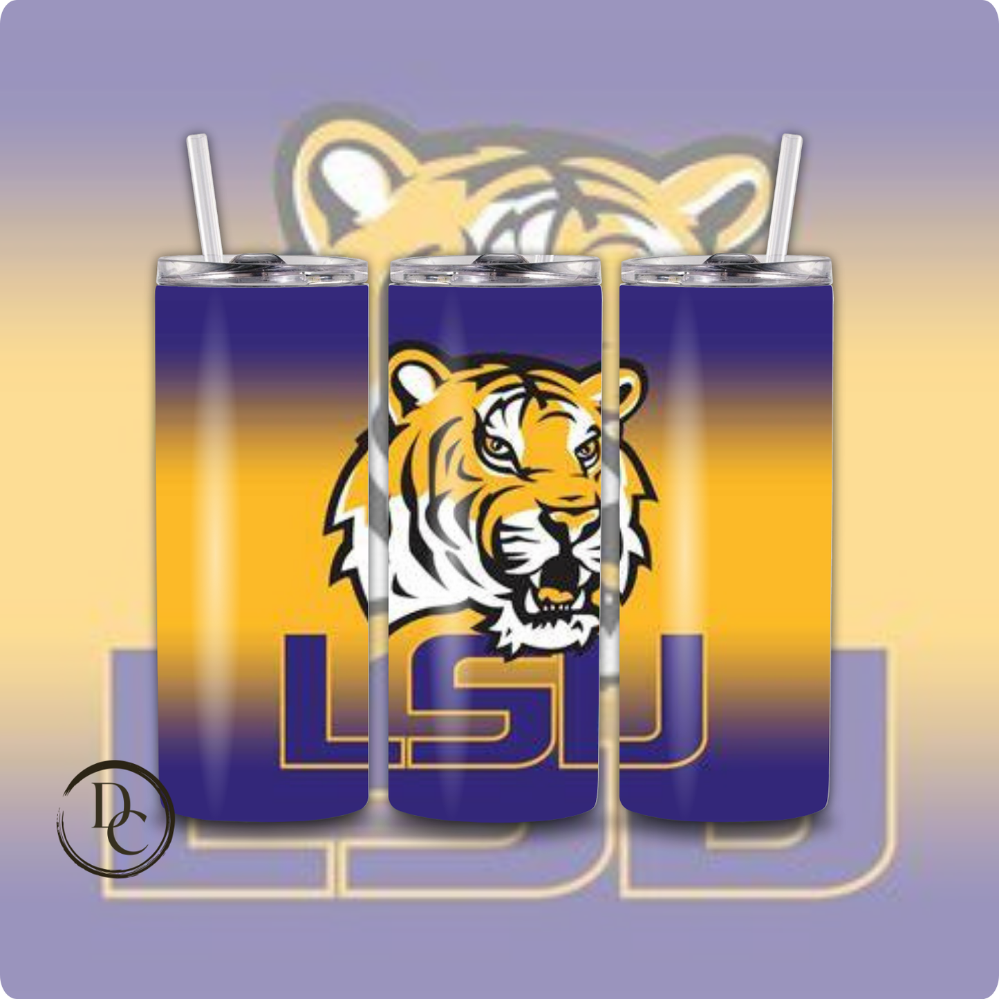 LSU Football 20 oz Custom Sublimation Tumbler Stainless Steel # 16