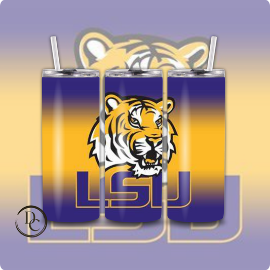 LSU Football 20 oz Custom Sublimation Tumbler Stainless Steel # 26