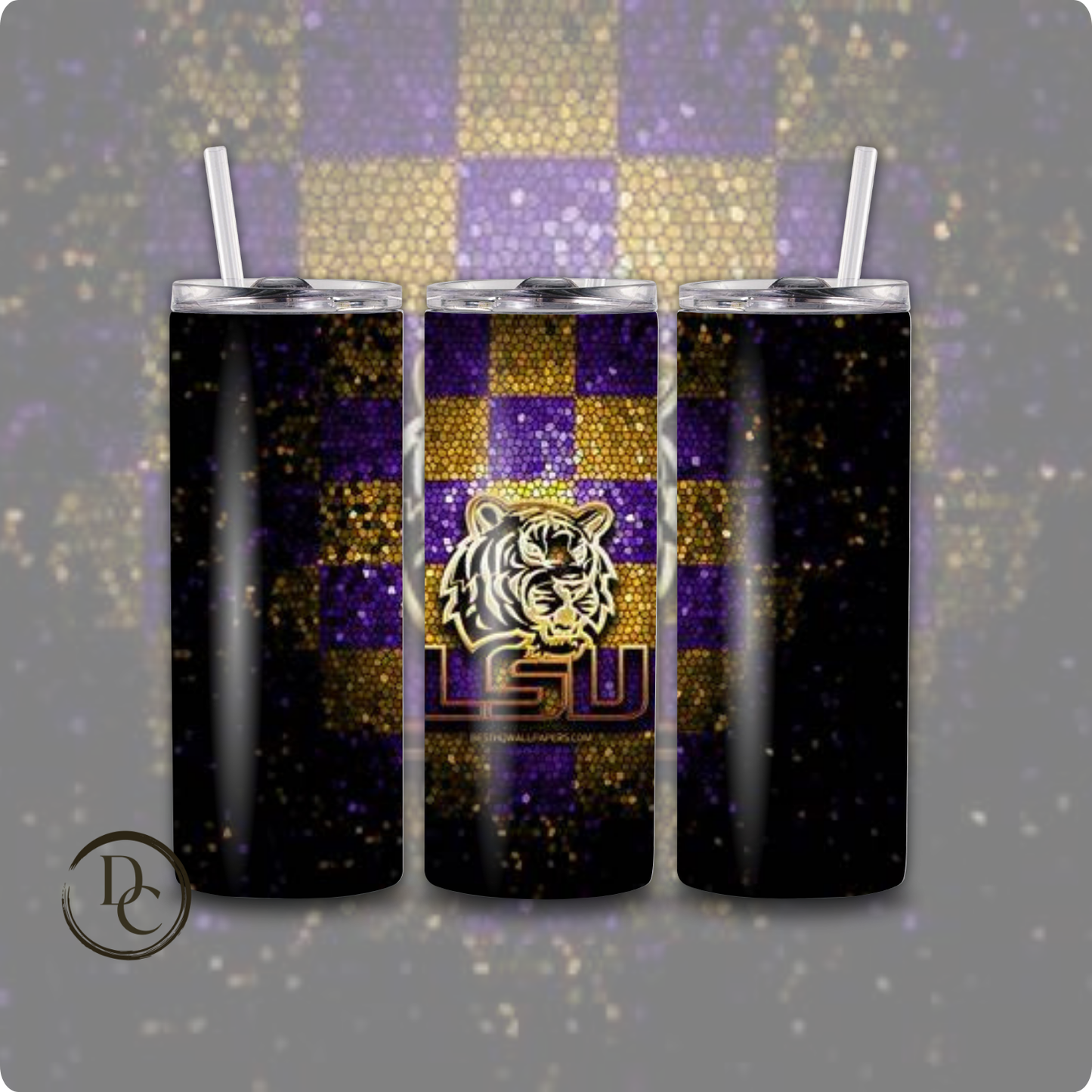 LSU Football 20 oz Custom Sublimation Tumbler Stainless Steel # 16