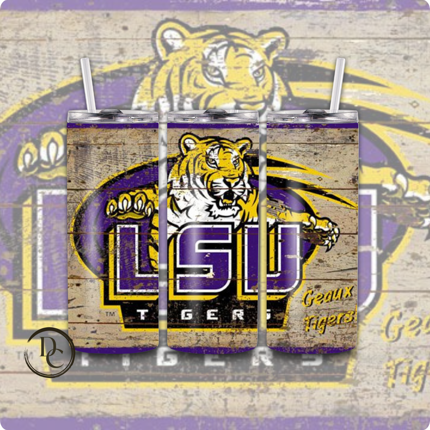 LSU Football 20 oz Custom Sublimation Tumbler Stainless Steel # 10