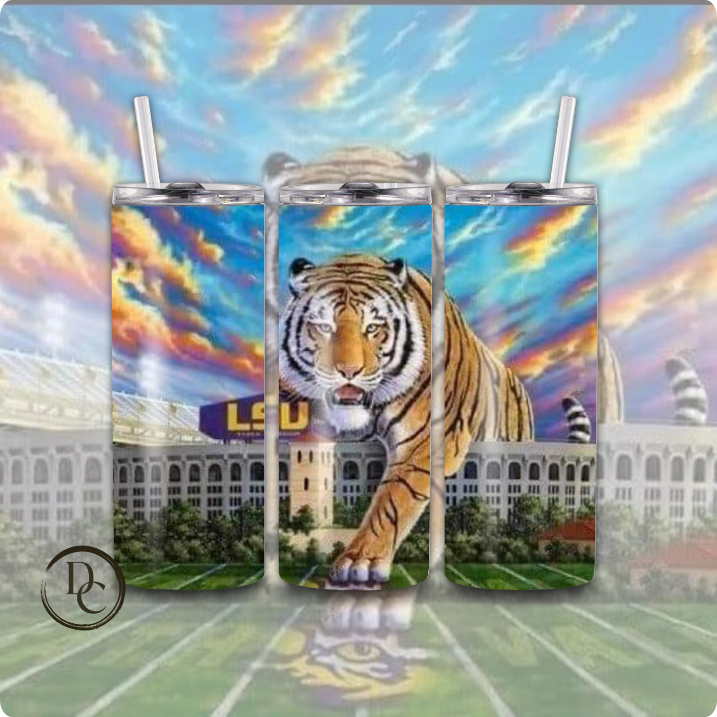 LSU Football 20 oz Custom Sublimation Tumbler Stainless Steel # 10