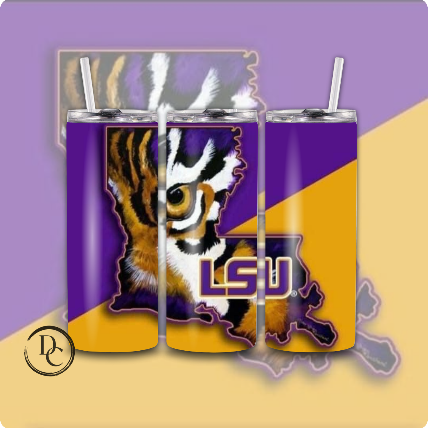 LSU Football 20 oz Custom Sublimation Tumbler Stainless Steel # 10