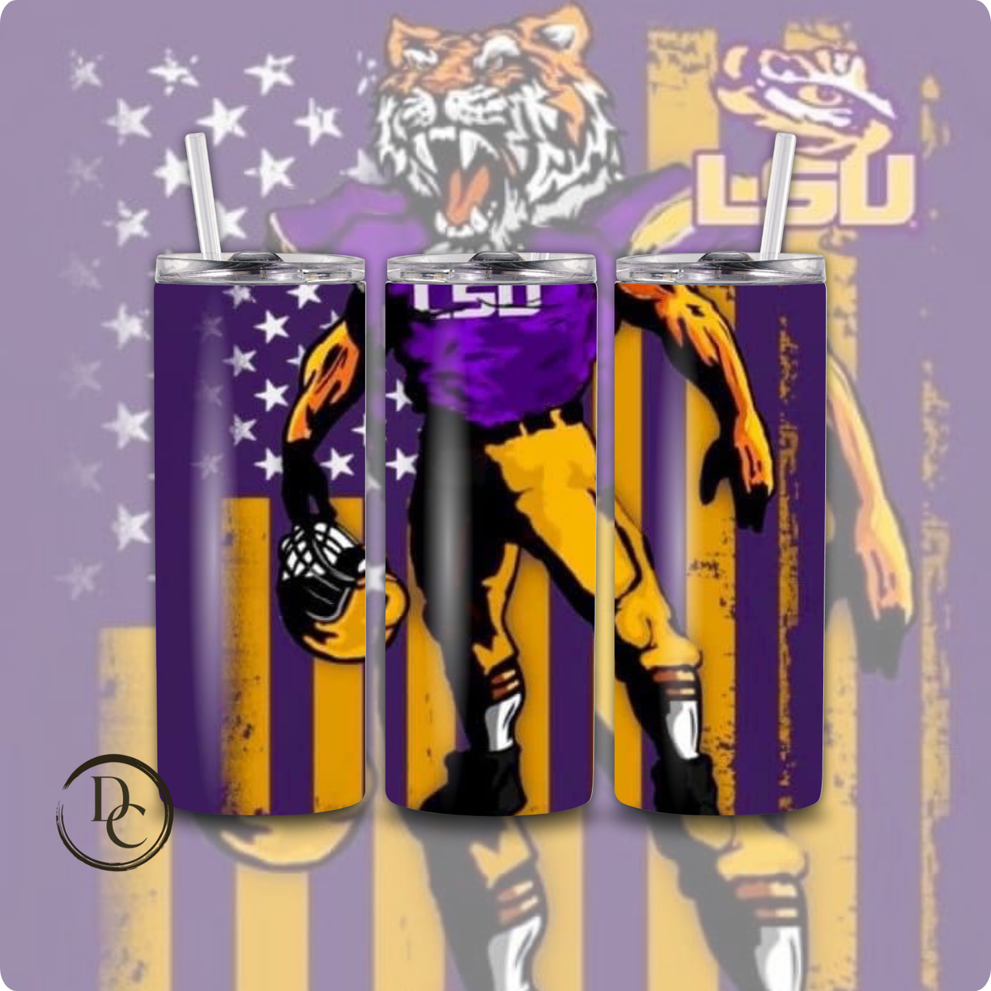 LSU Football 20 oz Custom Sublimation Tumbler Stainless Steel # 10
