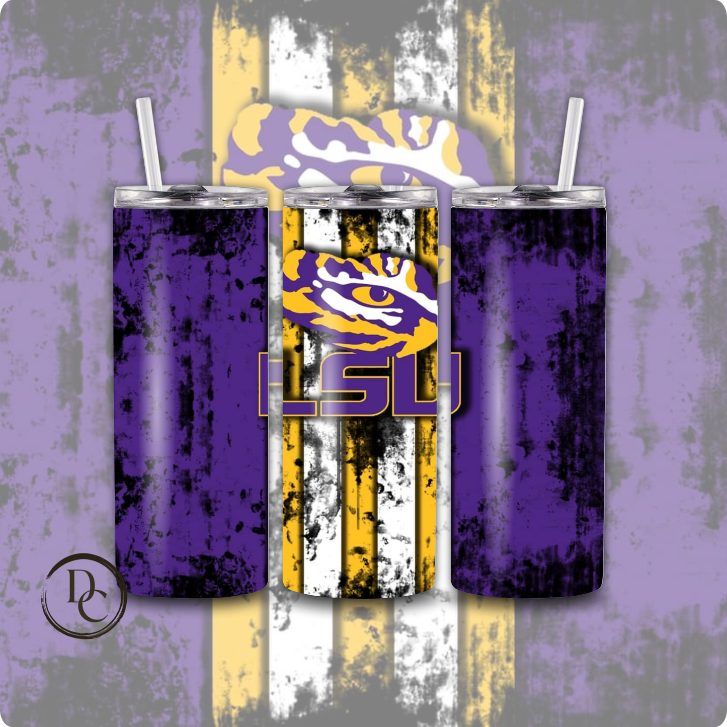 LSU Football 20 oz Custom Sublimation Tumbler Stainless Steel # 10