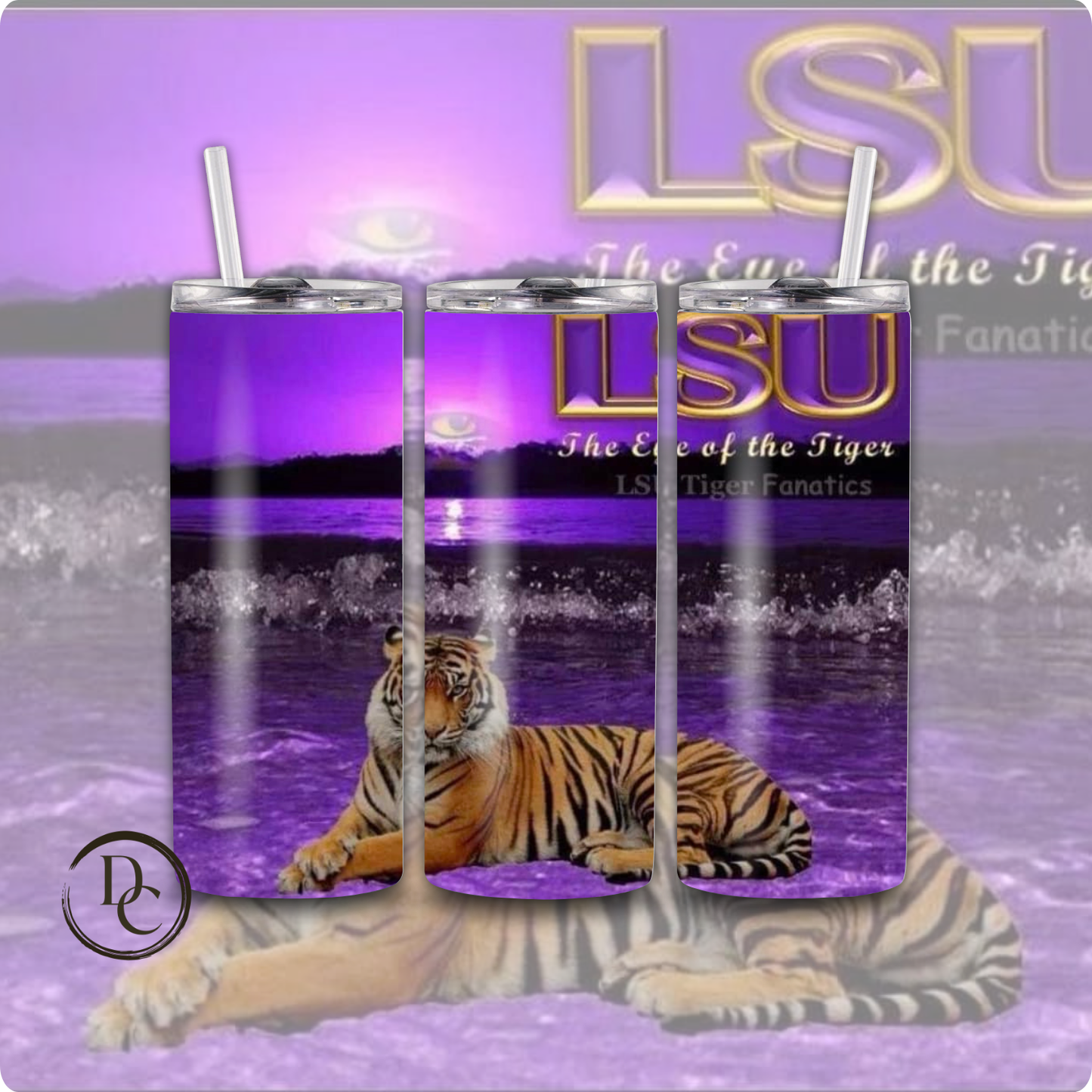 LSU Football 20 oz Custom Sublimation Tumbler Stainless Steel # 10