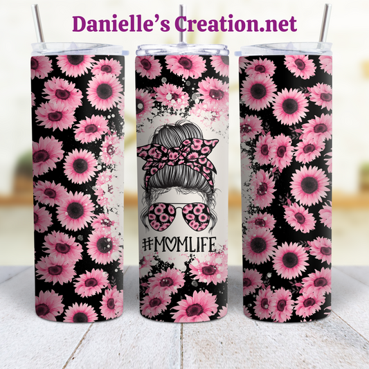 Messy Bun, Mom Life, MOTHER'S DAY 20 oz Custom Sublimation Tumbler Stainless Steel