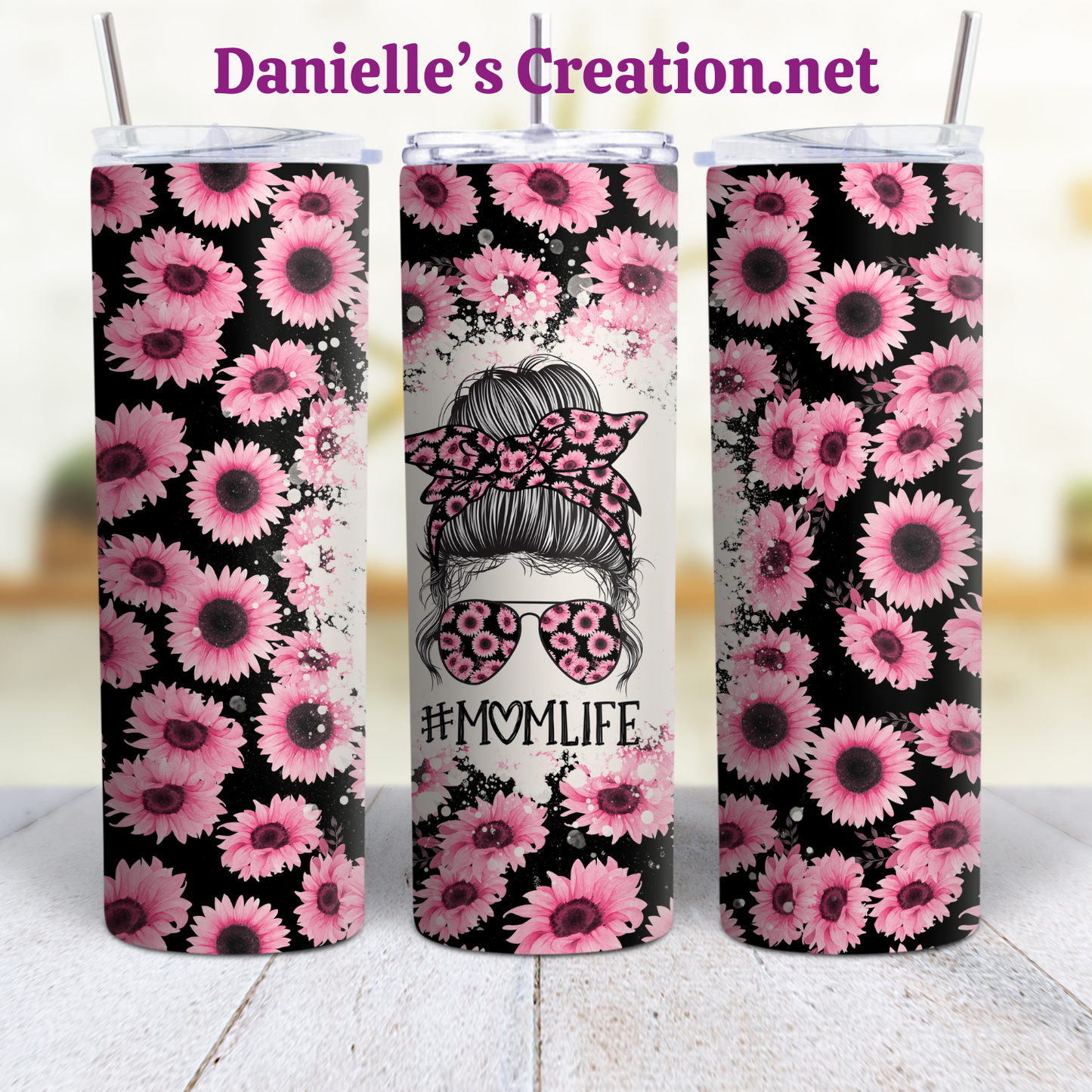 Messy Bun, Mom Life, MOTHER'S DAY 20 oz Custom Sublimation Tumbler Stainless Steel