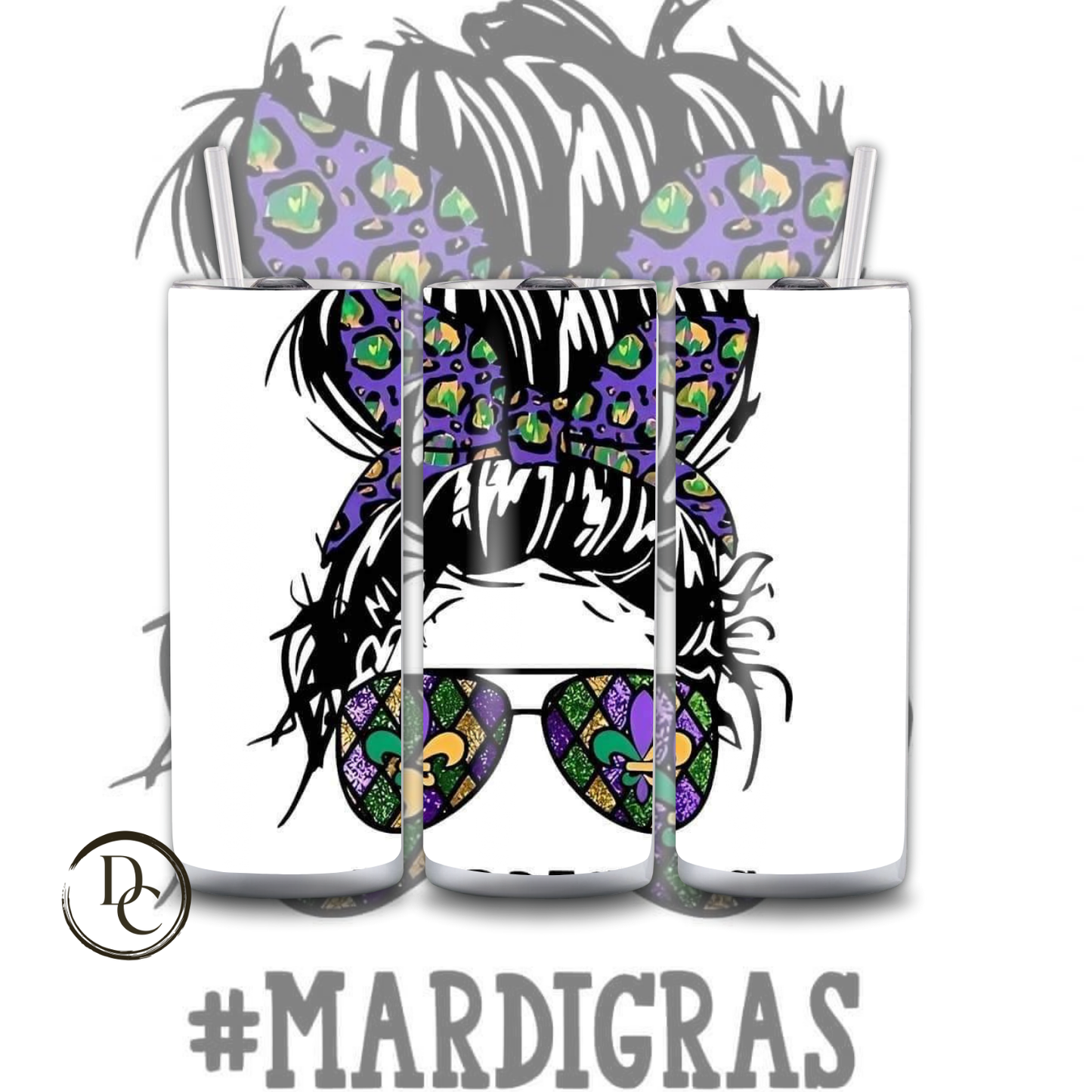 Mardi Gras 20 oz Custom Sublimation Tumbler Stainless Steel 3