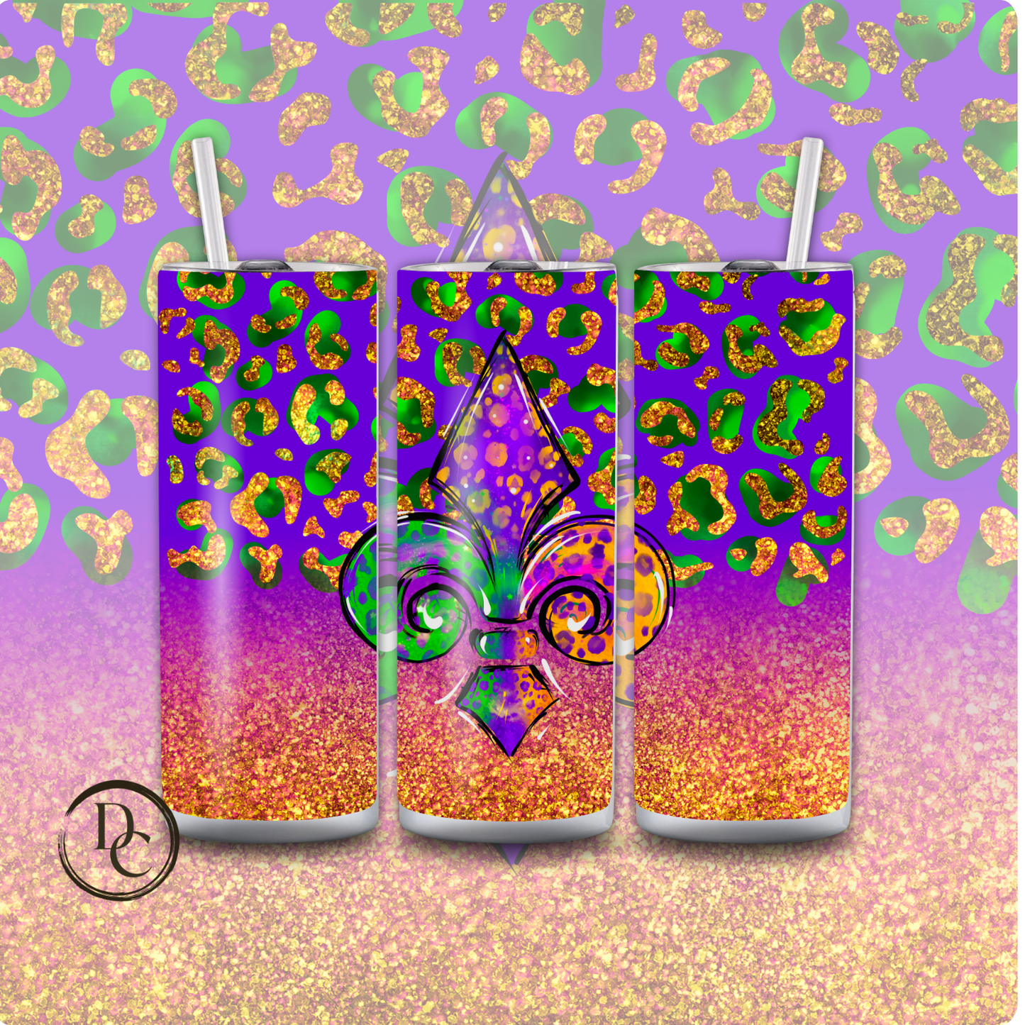 Mardi Gras 20 oz Custom Sublimation Tumbler Stainless Steel 16