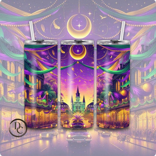 Mardi Gras 20 oz Custom Sublimation Tumbler Stainless Steel 3