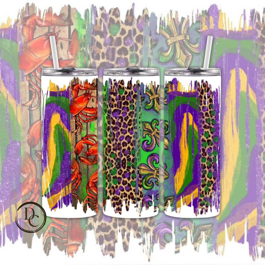 Mardi Gras 20 oz Custom Sublimation Tumbler Stainless Steel 32