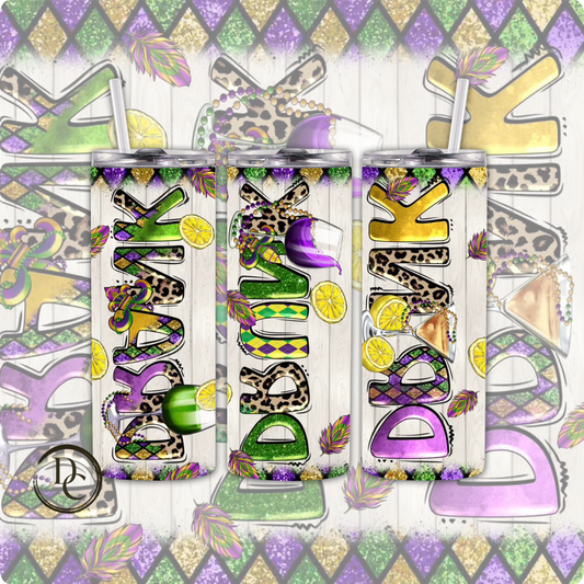 Mardi Gras 20 oz Custom Sublimation Tumbler Stainless Steel 33
