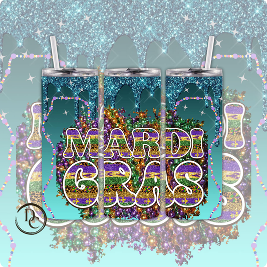 Mardi Gras 20 oz Custom Sublimation Tumbler Stainless Steel 34