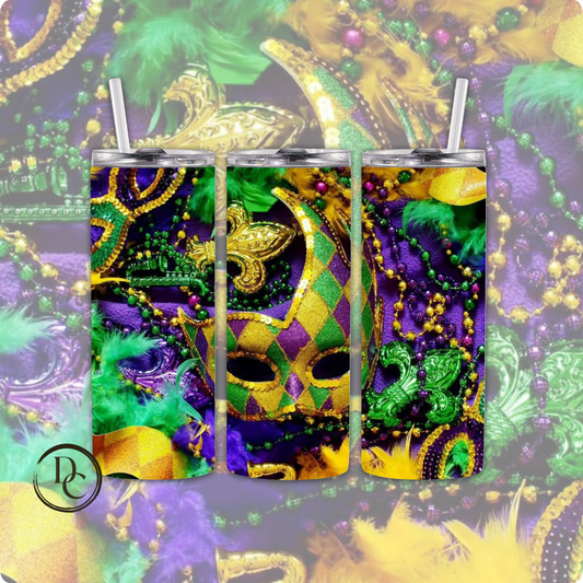 Mardi Gras 20 oz Custom Sublimation Tumbler Stainless Steel 35