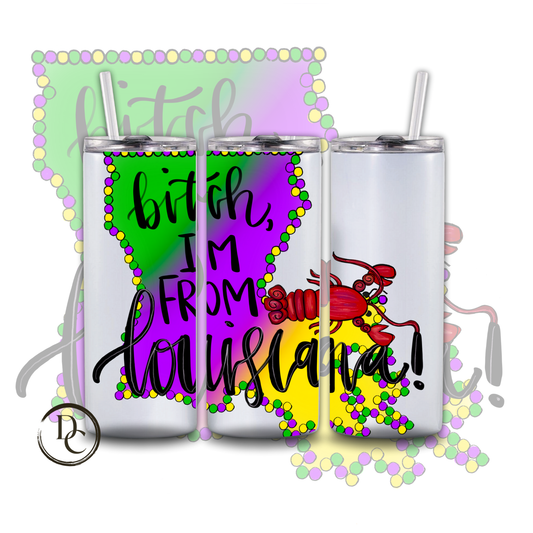 Bitch I'm From Louisiana Mardi Gras 20 oz Tumblers 3