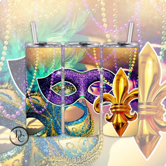 Mardi Gras MASK 20 oz Custom Sublimation Tumbler Stainless Steel  41