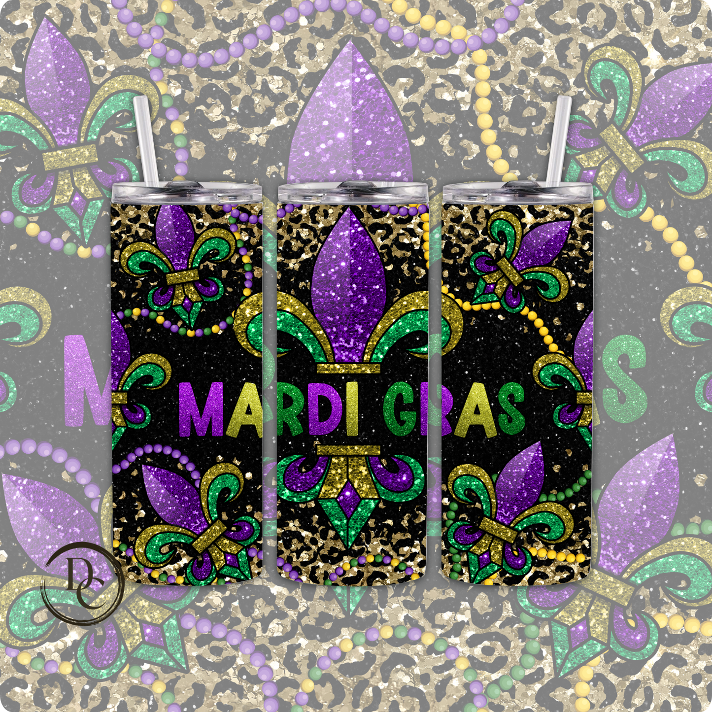 Mardi Gras 20 oz Custom Sublimation Tumbler Stainless Steel #56
