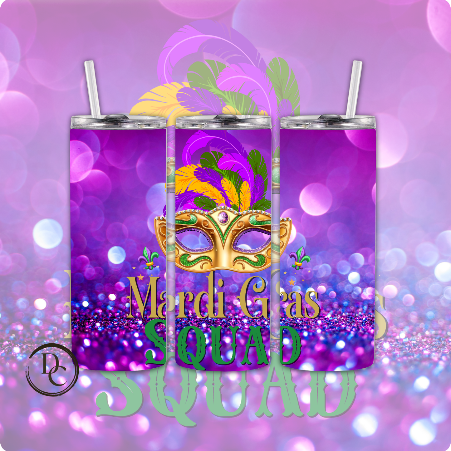 Mardi Gras 20 oz Custom Sublimation Tumbler Stainless Steel #56