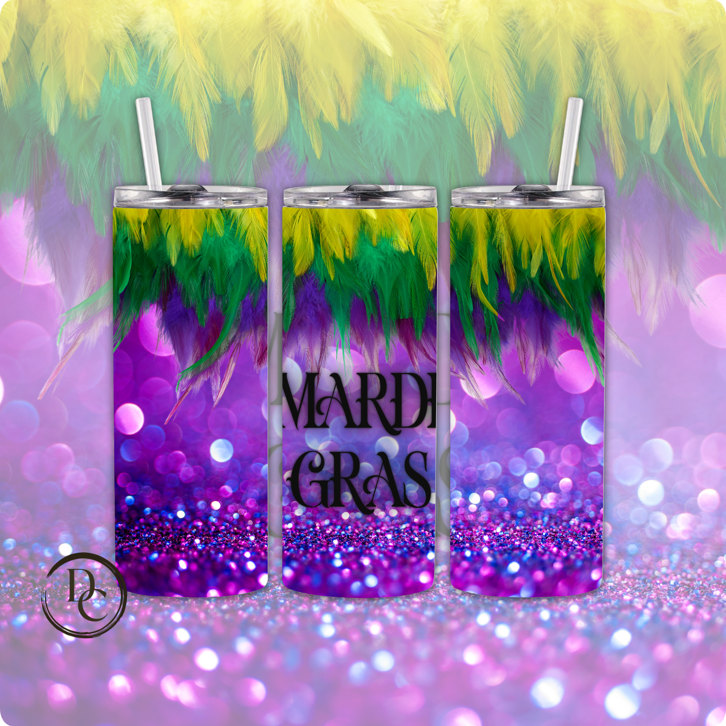 Mardi Gras 20 oz Custom Sublimation Tumbler Stainless Steel #56