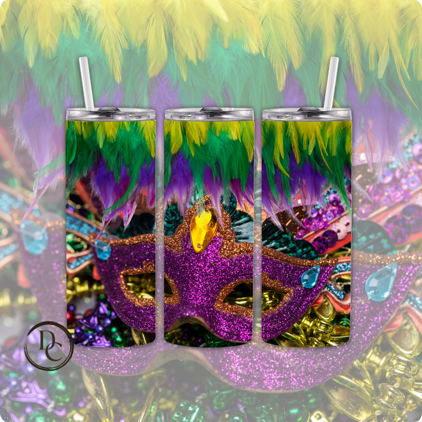 Mardi Gras 20 oz Custom Sublimation Tumbler Stainless Steel #56