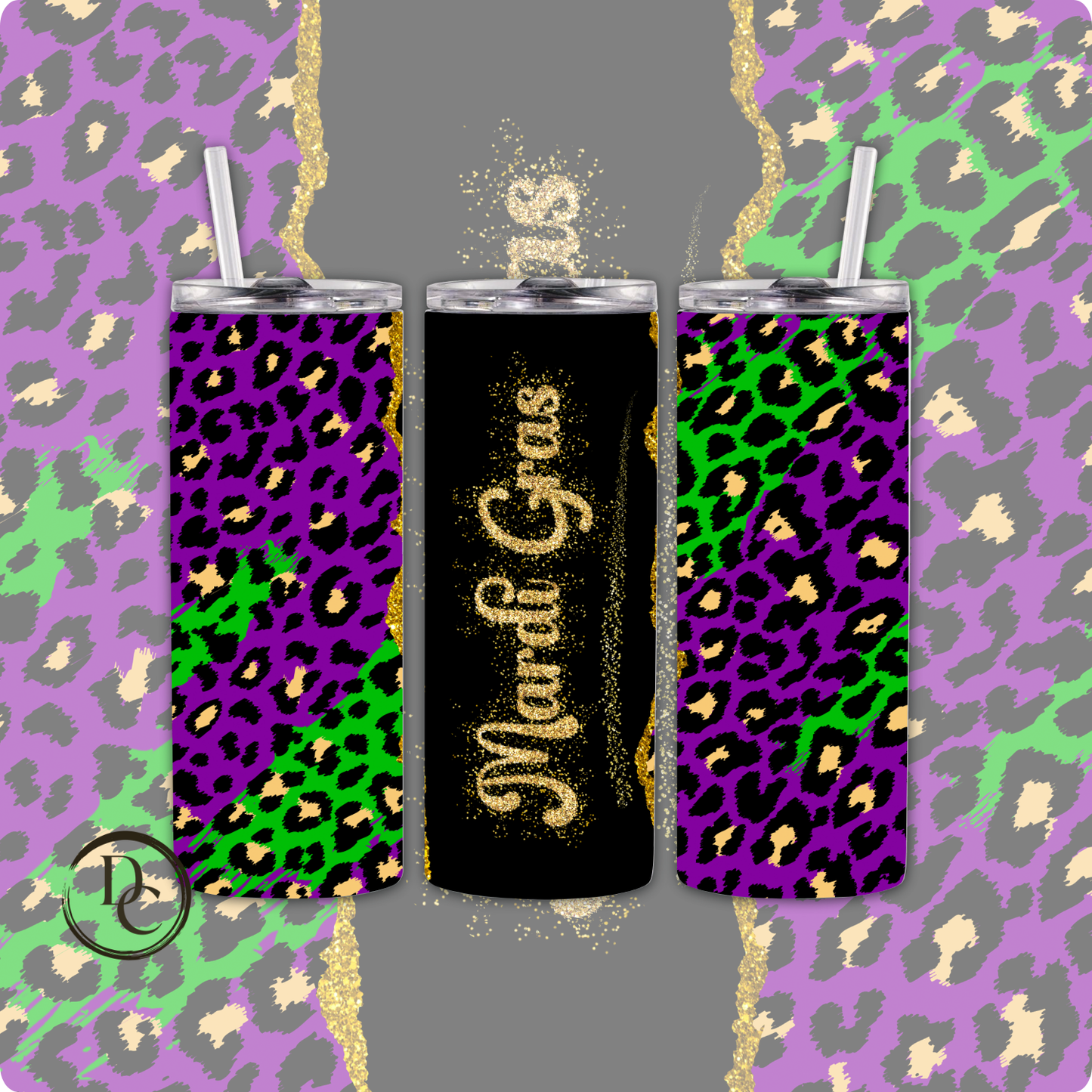 Mardi Gras 20 oz Custom Sublimation Tumbler Stainless Steel #56