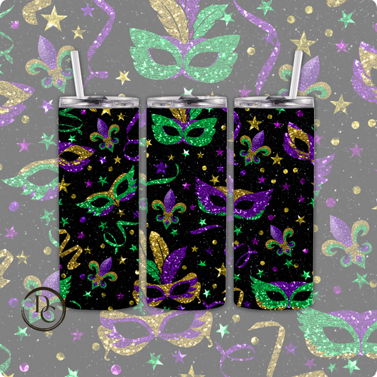 Mardi Gras 20 oz Custom Sublimation Tumbler Stainless Steel 55