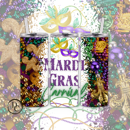 Mardi Gras 20 oz Custom Sublimation Tumbler Stainless Steel #56