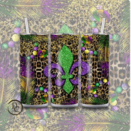 FLEUR DE LIS Mardi Gras 20 oz Custom Sublimation Tumbler Stainless Steel #7