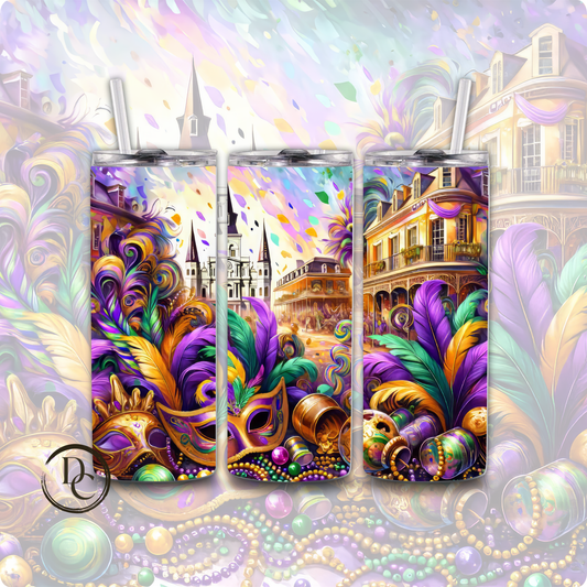Mardi Gras 20 oz Custom Sublimation Tumbler Stainless Steel 9