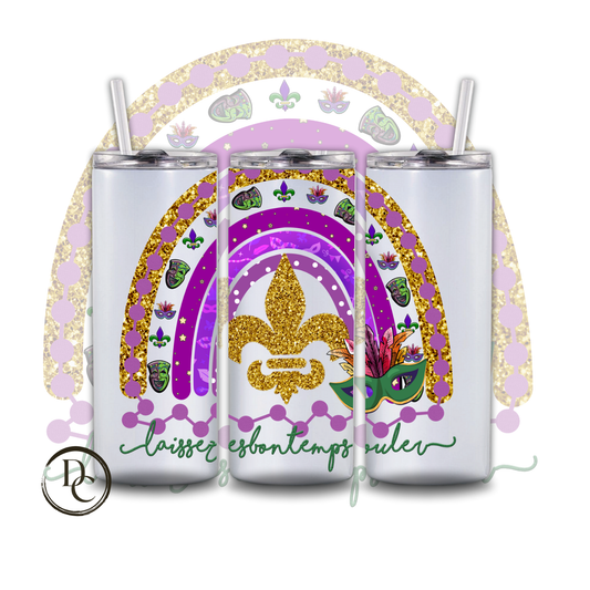 Mardi Gras Rainbow 20 oz Custom Sublimation Tumbler Stainless Steel 23
