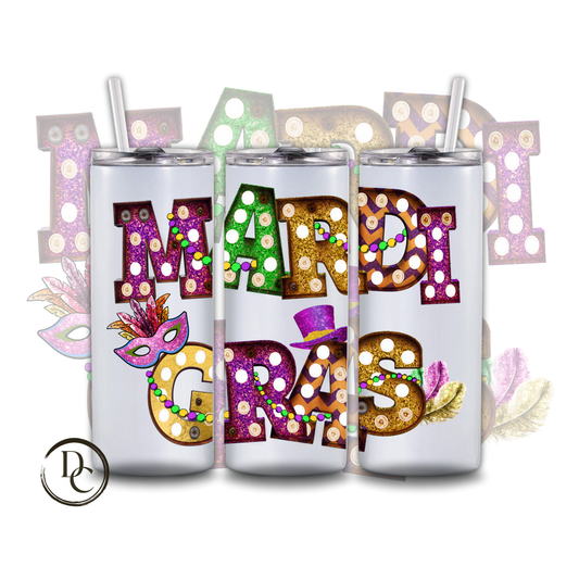 Mardi Gras 20 oz Custom Sublimation Tumbler Stainless Steel24