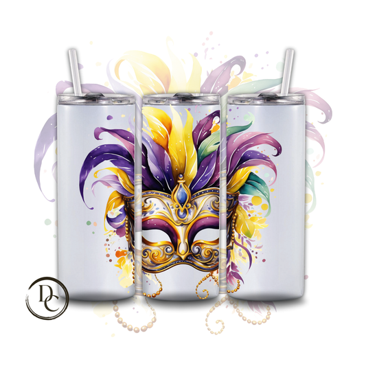 Mardi Gras MASK 20 oz Custom Sublimation Tumbler Stainless Steel 27