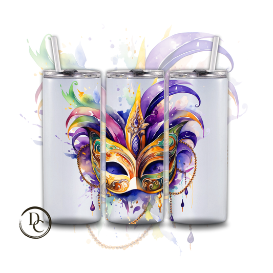 Mardi Gras MASK 20 oz Custom Sublimation Tumbler Stainless Steel 28