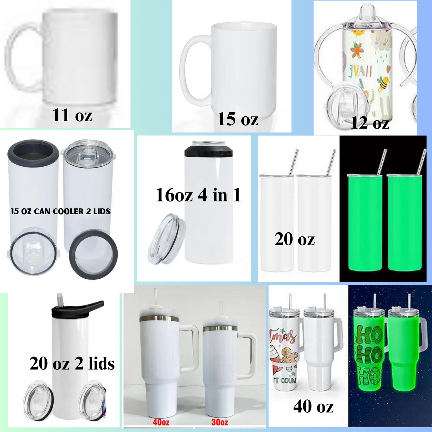 4 N 1 Can Koozie 16 oz With Tumbler Lid Customized Tumbler (Makes Great kid's tumblers, with screw on Lids)