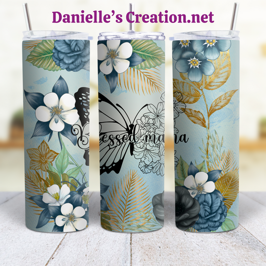 Blessed Mama, Mom Life, Mother, MAMA, Mommy, Mother's Day 20 oz Custom Sublimation Tumbler Stainless Steel