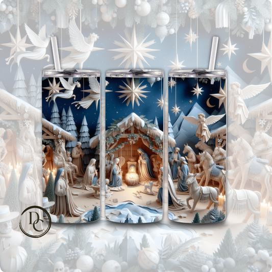 Nativity Christmas 20 oz Custom Sublimation Tumbler Stainless Steel #6