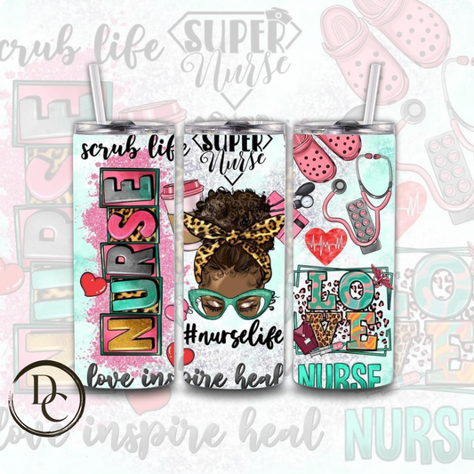 Super Nurse Love Inspire Heal 20 oz Custom Sublimation Tumbler Stainless Steel# 10